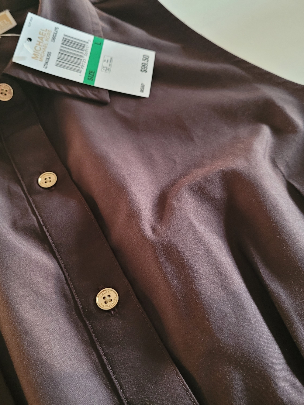 Michael Kors Sleeveless Button-Front Top in Dark Brown - Picture 5 of 9